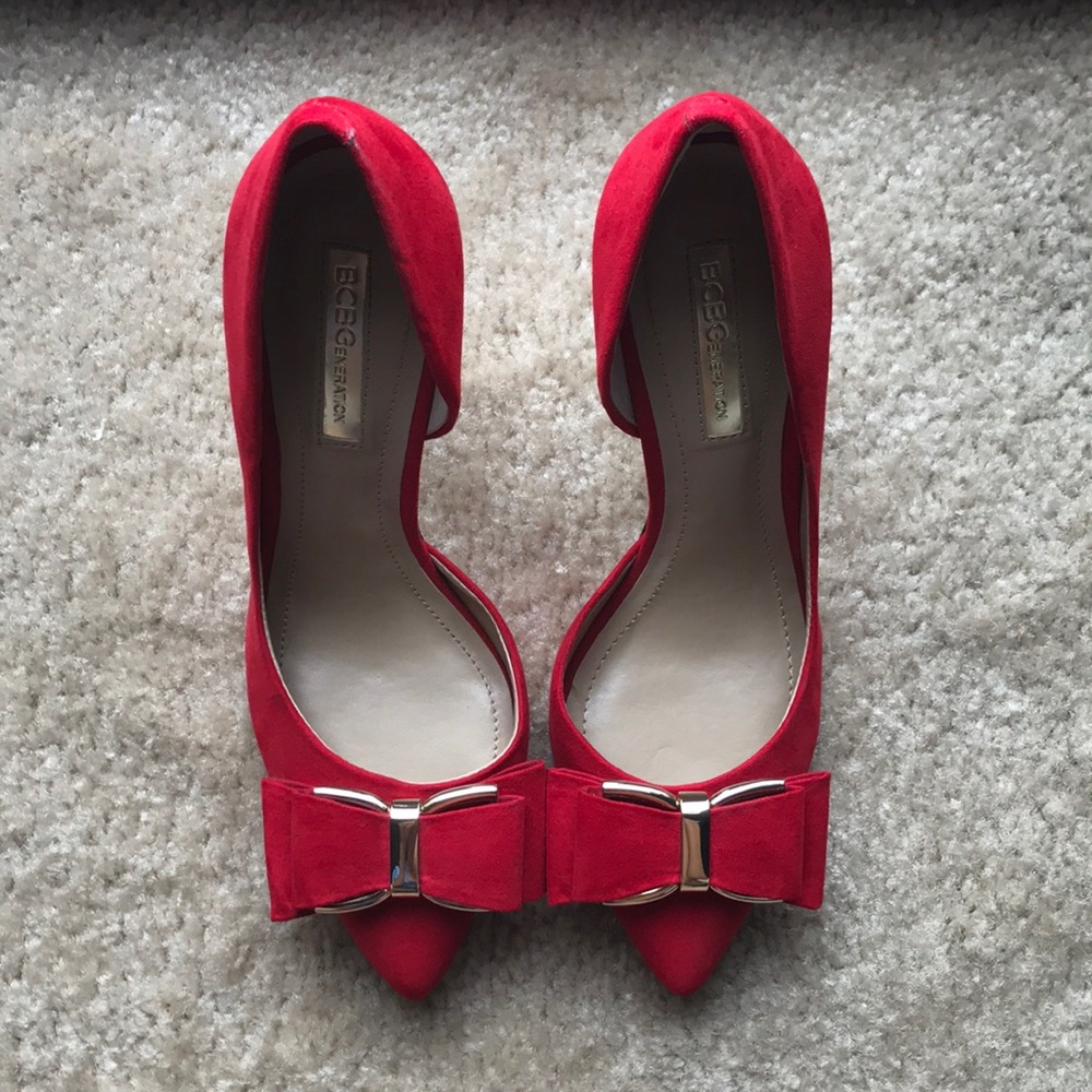 BCBGeneration red suede heels